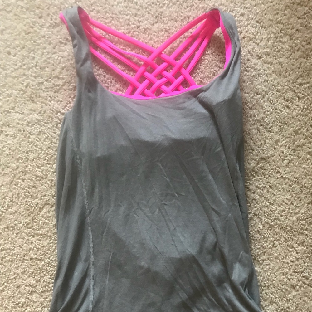 Lululemon gray and hot pink workout top